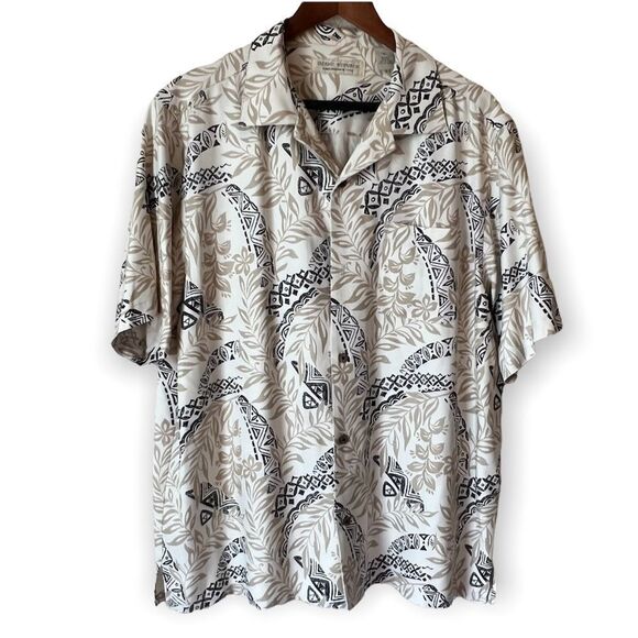 Island Republic Silk Hawaiian Short Sleeve Button Up Shirt - Picture 1 of 10